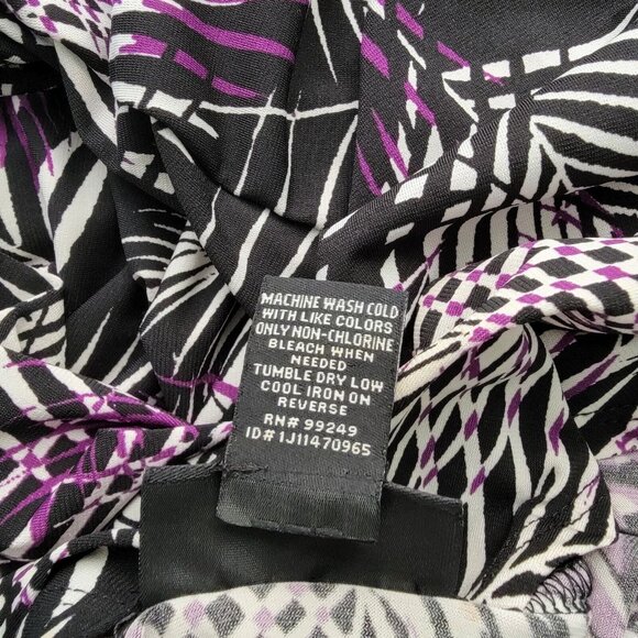 Maggie Barnes Top Plus Size 2X Open Front Stretch 3/4 Sleeve Casual Purple - Picture 6 of 6